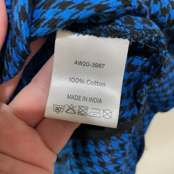 Hush Zuri Blue Black Houndstooth Check Ruffle Frill Wrap Skirt Size 10 Midi - Picture 9 of 9